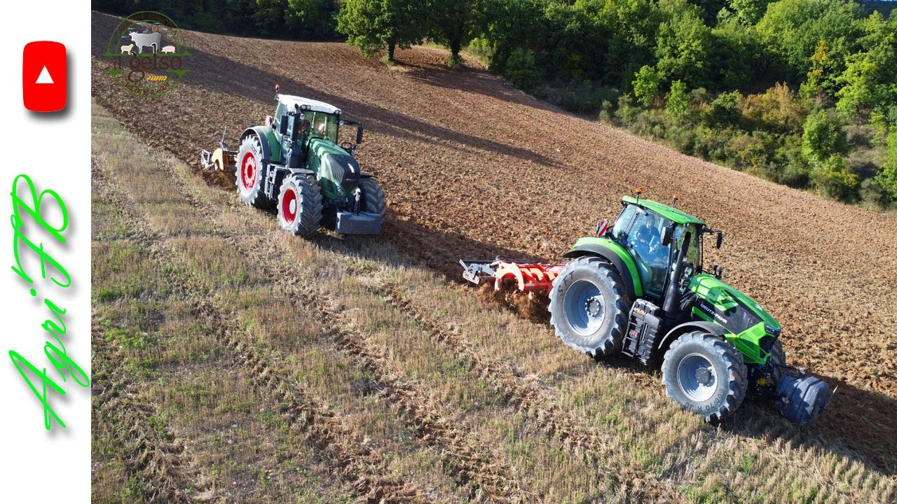 Deutz Fahr 7250 TTV HD + Fendt 936 Vario, Ripuntatura 2022 - Azienda Agricola Il Gelso (Fabriano,AN)