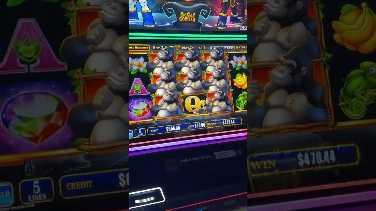 Quick win!!! Free game feature won on Go Gorilla 🦍 #slotmachine #gaming #winner #luckyspin