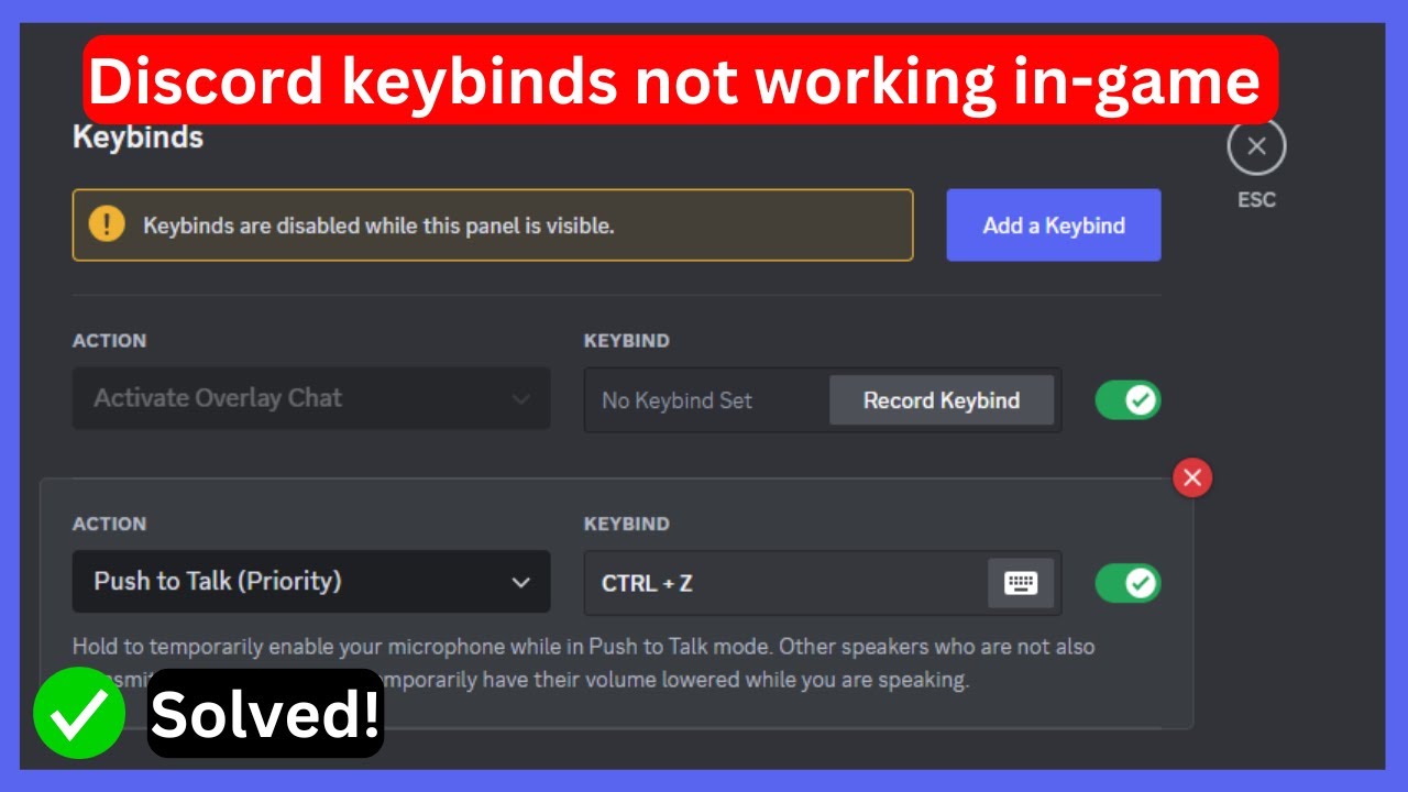 Discord keybinds not working in-game (Quick fix)