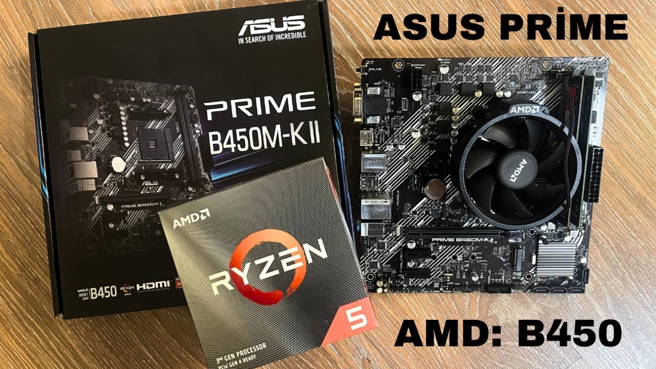 ASUS PRİME B450M-K (100$) Unboxing - AMD  Ryzen 5 CPU Installation | ASMR