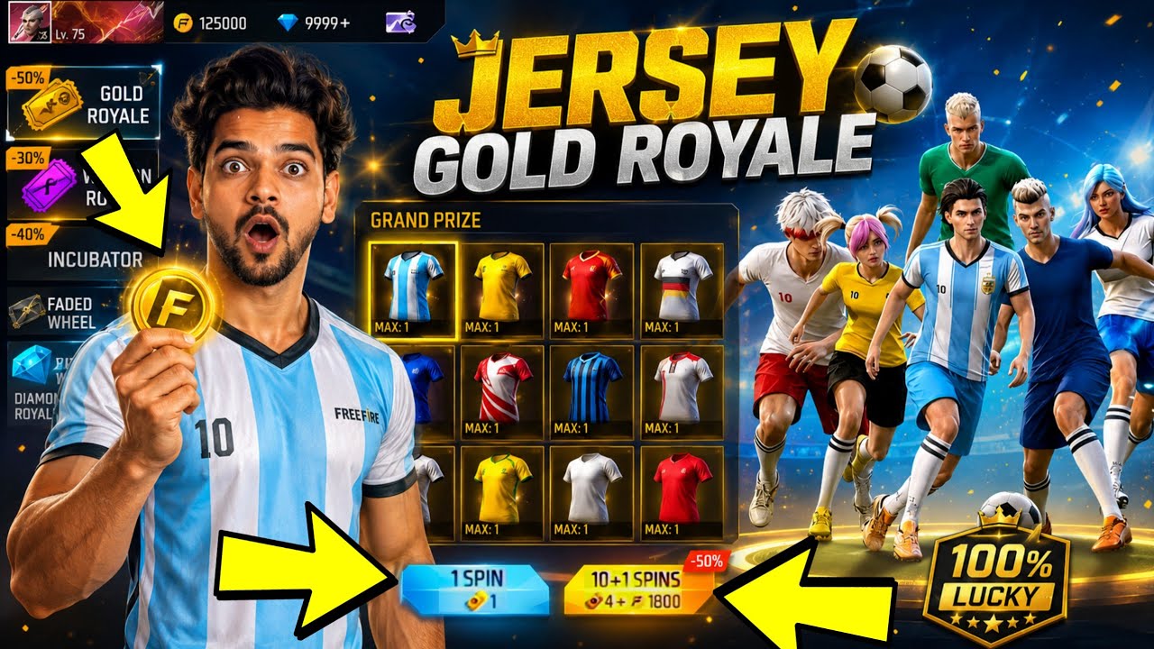 How To Get Free Bundle + Free Emote 😍 Jersey Gold Royale 🎁 | Ff Upcoming Events🎁 | Free Fire India