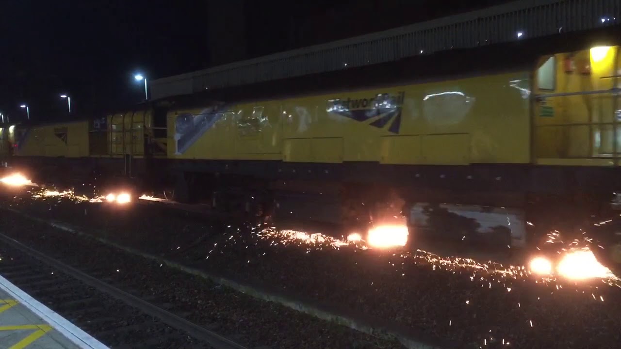Network Rail rail grinder at Chelmsford.