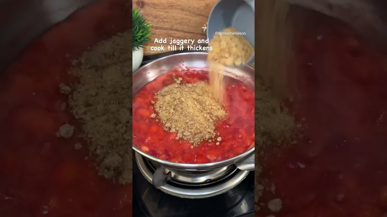 No Sugar- 3 Ingredient Strawberry Jam #reelsindia #kidsrecipe