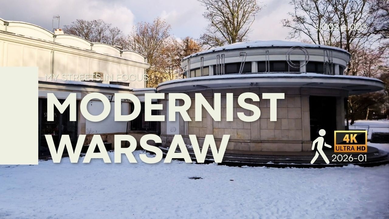 Warsaw Architecture Walk - Old Mokotów District (Iluzjon, Villas, Wedel Neon) [4K] 1.5H Silent Walk