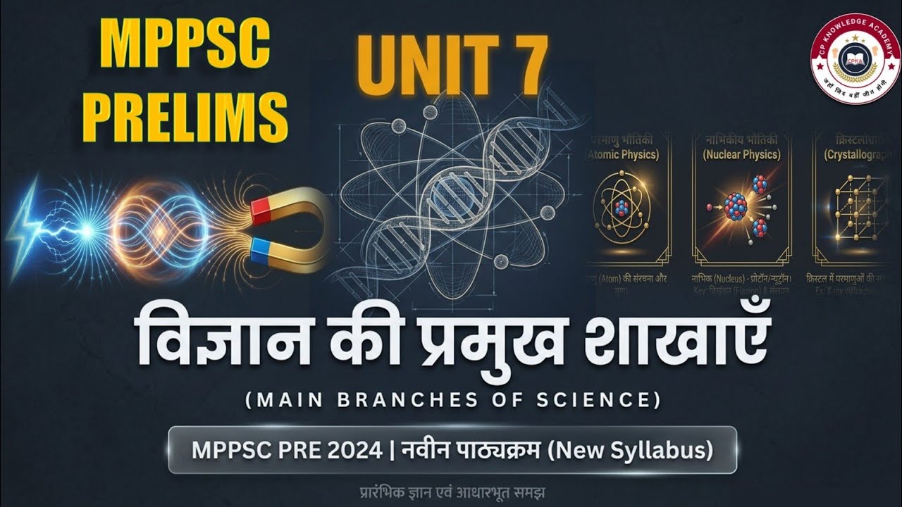 विज्ञान की प्रमुख शाखाओं का प्रारंभिक ज्ञान preliminary knowledge Main branch of science#mppsc 