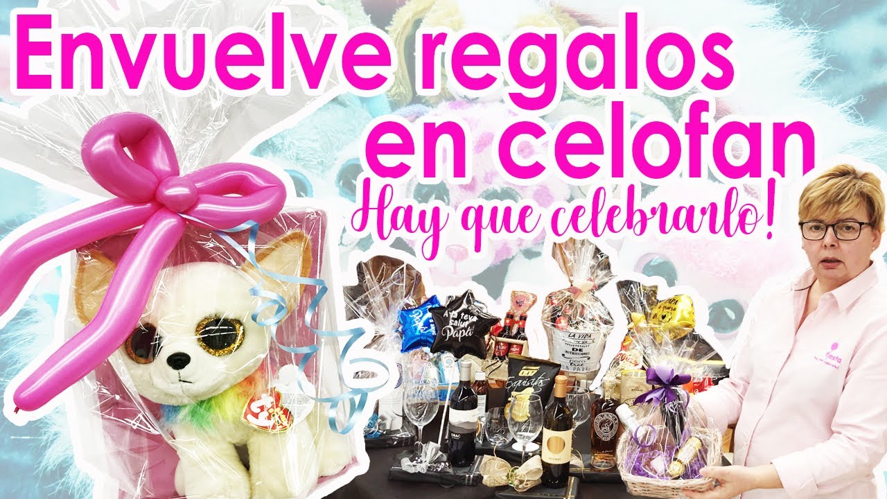 Como envolver regalos con celofán (Mundo Fiesta) 😁🎈🎁🎀