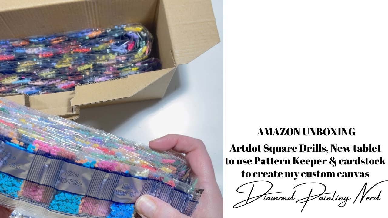AMAZON UNBOXING | ARTDOT SQUARE DRILLS | NEW TABLET | CARDSTOCK FOR CANVAS | DIAMOND PAINTING NERD