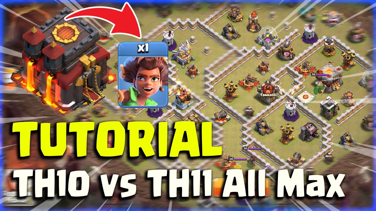 TUTORIAL TH10 VS TH11 With Queen Charge Valkyrie & Root Rider ! | CLASH OF CLANS