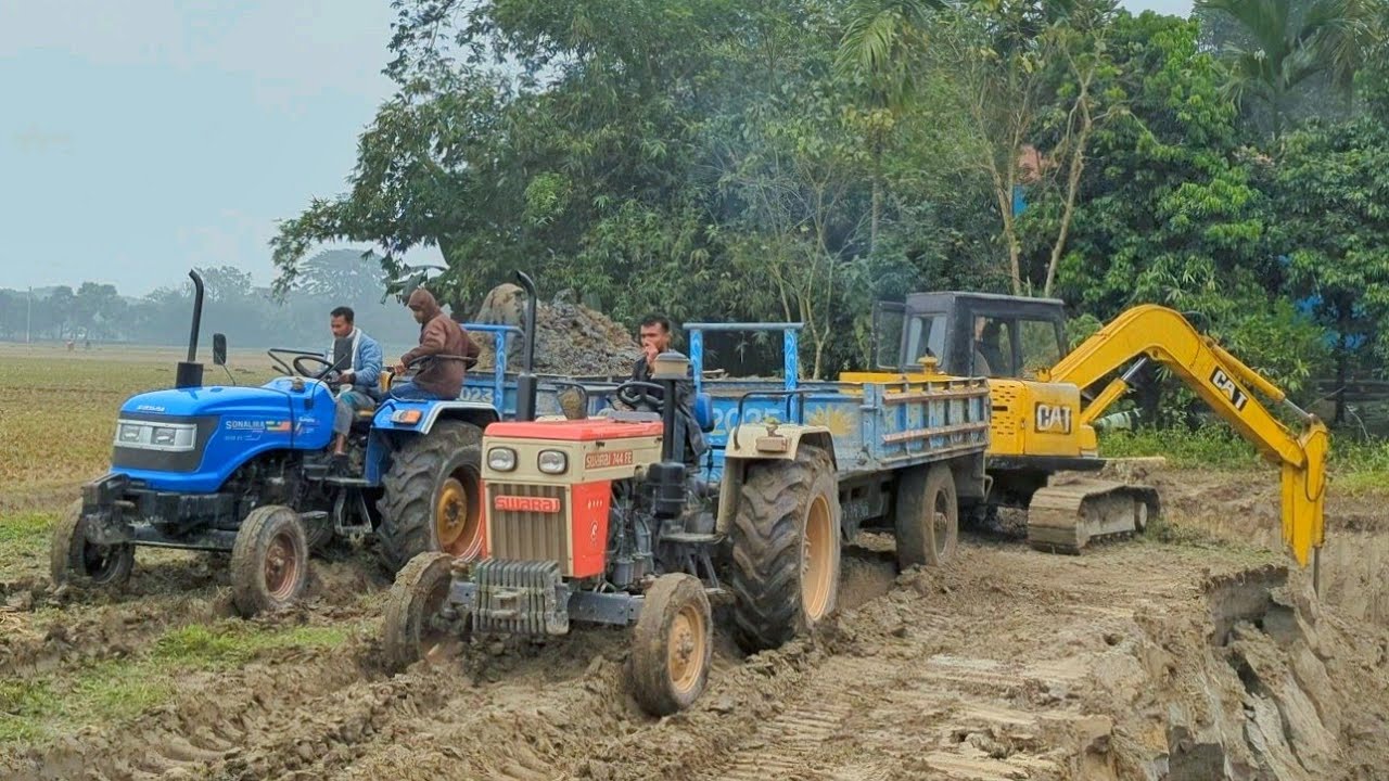 Baku Digging Soil From a Deep Hole l Swaraj 744fe & Sonalika Tractor l Baku &Tractor Working l 