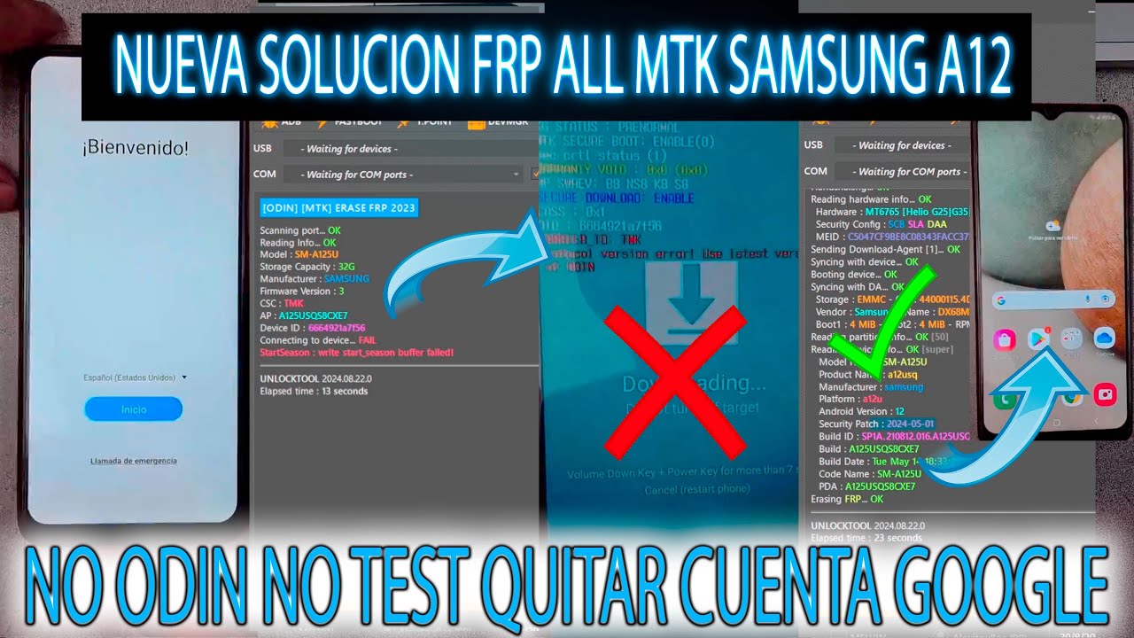 FRP SAMSUNG MTK SOLUCION QUITAR CUENTA GOOGLE SAMSUNG A12 NO ODIN NO TEST BIEN EXPLICADO A125