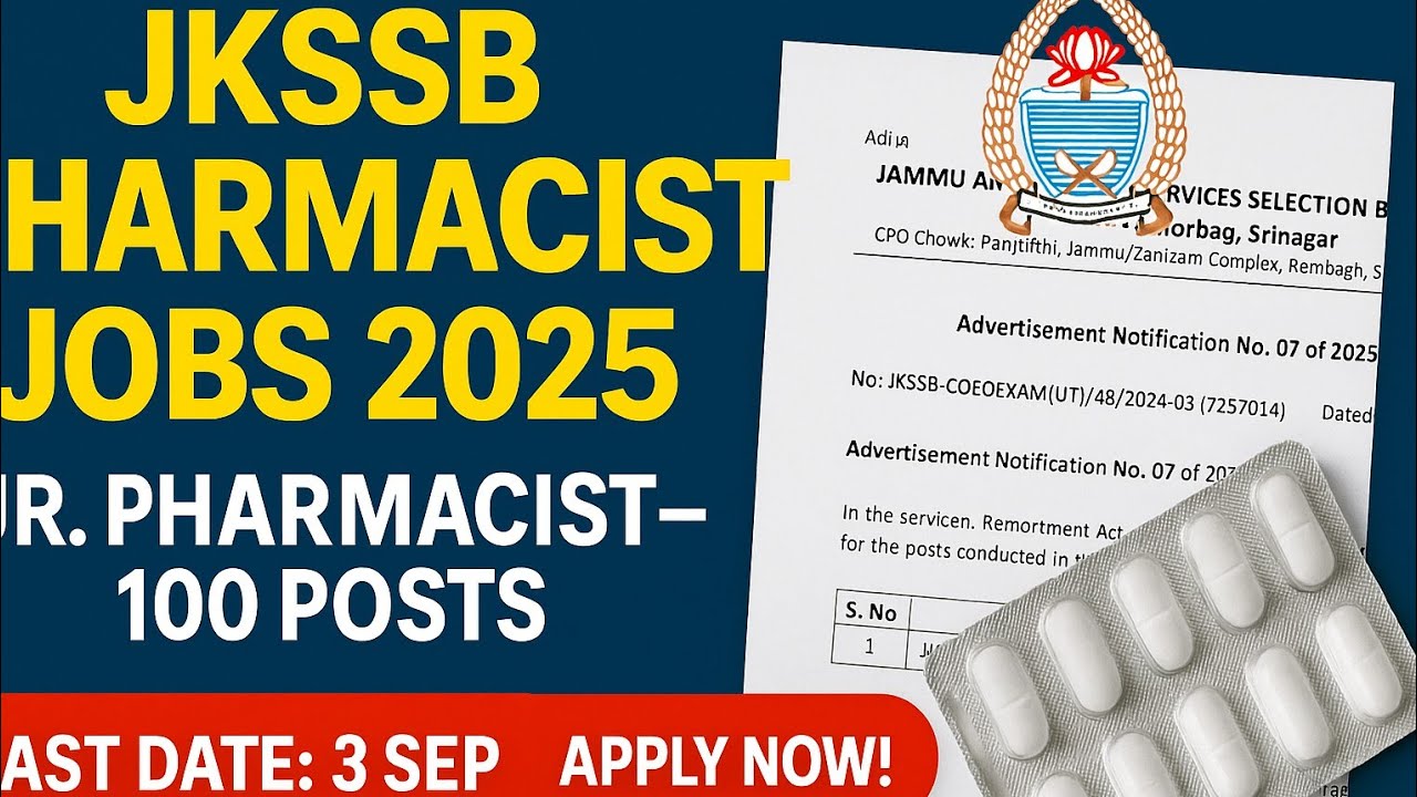 JKSSB Pharmacist Jobs 2025 🔔| Job Vacancy for Pharmacist 📢 | JKSSB फार्मासिस्ट भर्ती 2025 |
