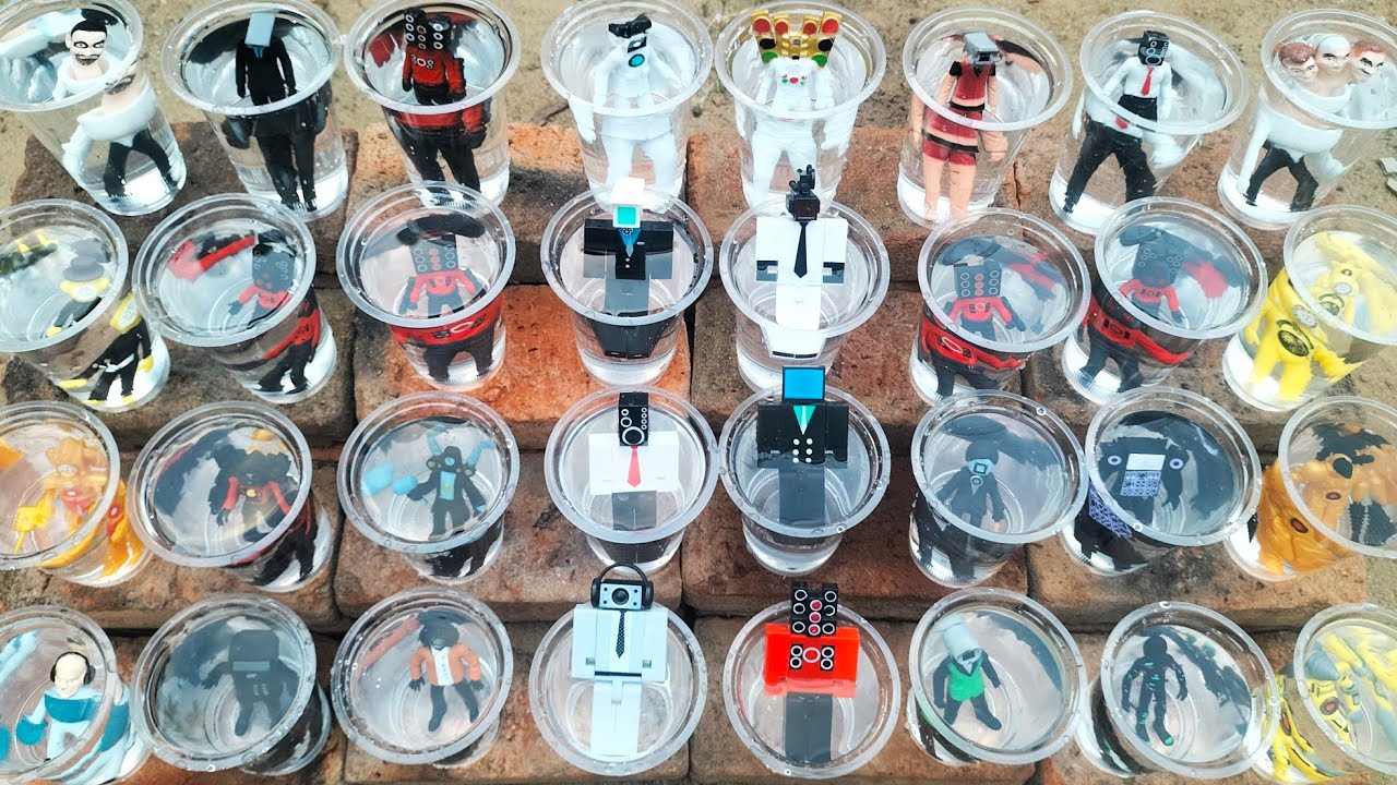 Skibidi Toilet TITAN CCTVMAN VsDrillman Didalam Gelas Berisi Air |Cameraman|Action Figure 3.1Dop yes
