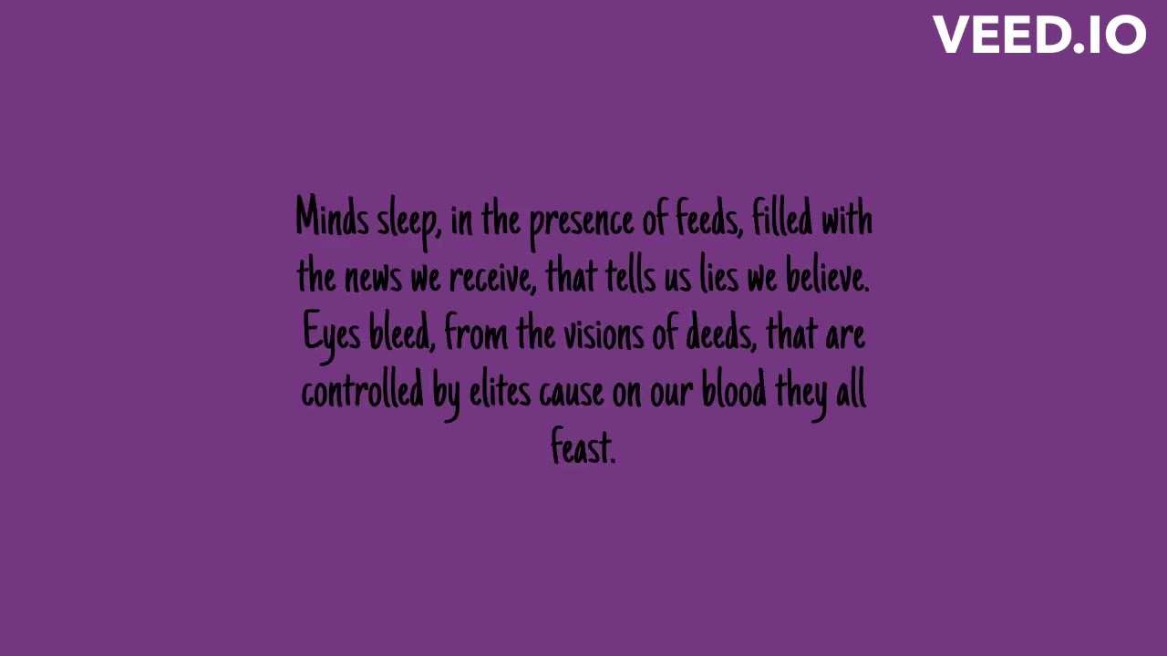 VAKASA KAVI- EULOGIZED LIES(PROD. FOWNI)  LYRIC VIDEO 💜🖤
