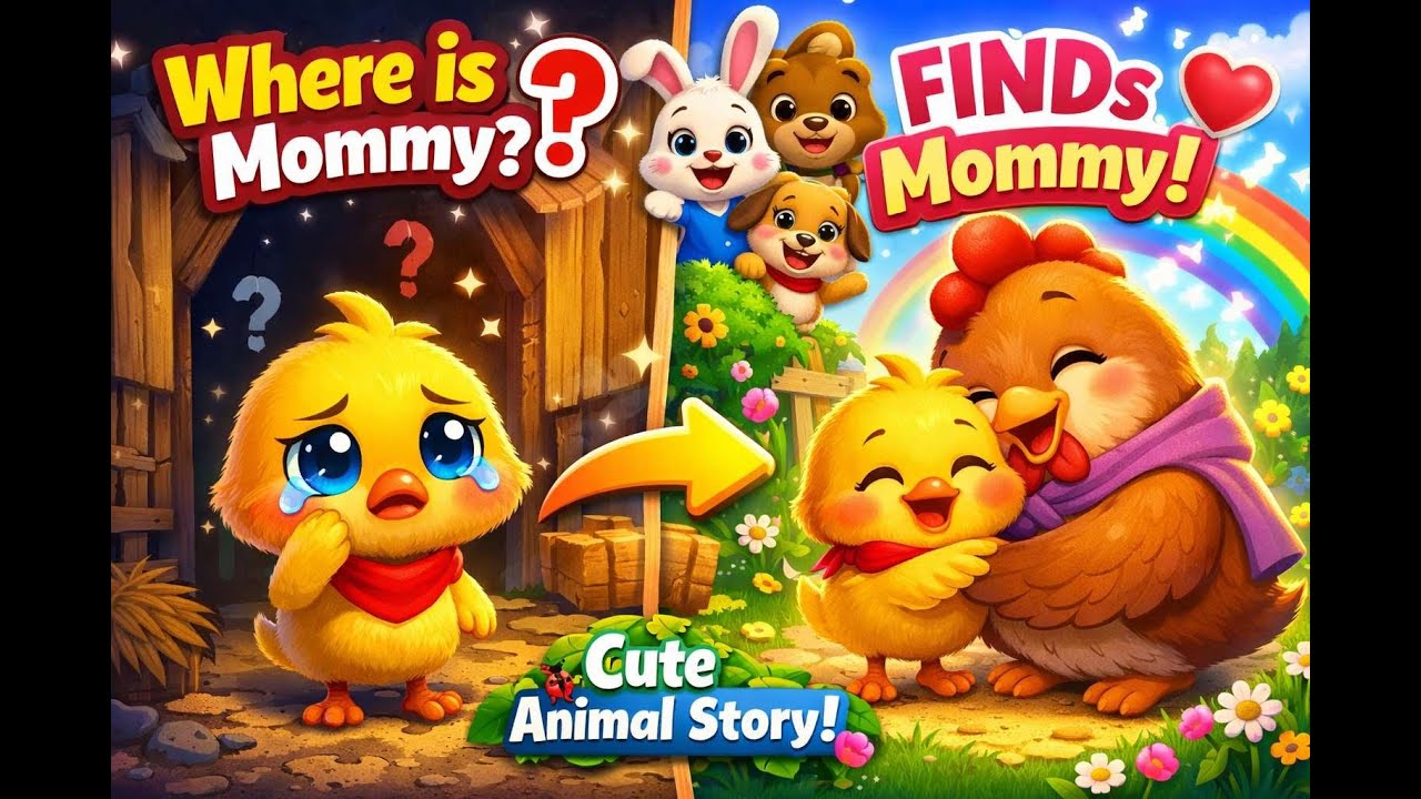Lost Baby Chick Finds Mommy 🐥 | Cute Animal Story for Kids with Friends”