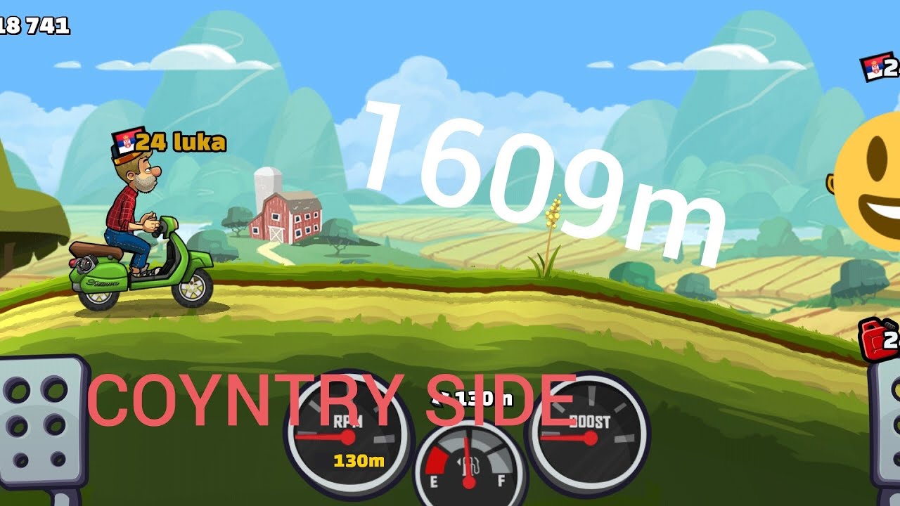 1609m sa skuterom hill climb racing 2 (srpski gameplay)