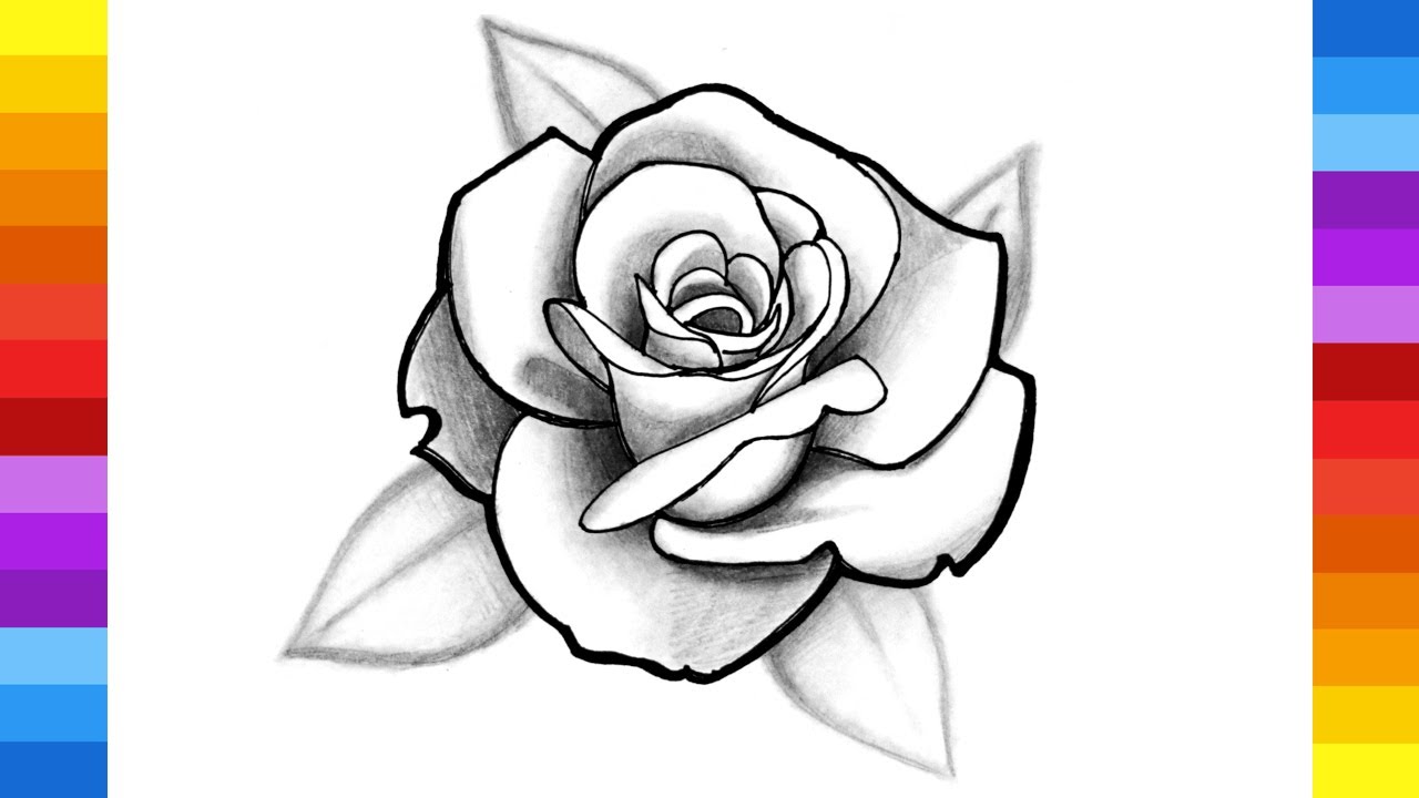 How to Draw a Rose Pencil Shading - Easy Marker Pencil Drawing