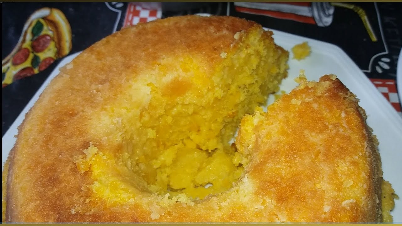 Bolo de milho fácil com 5 espigas