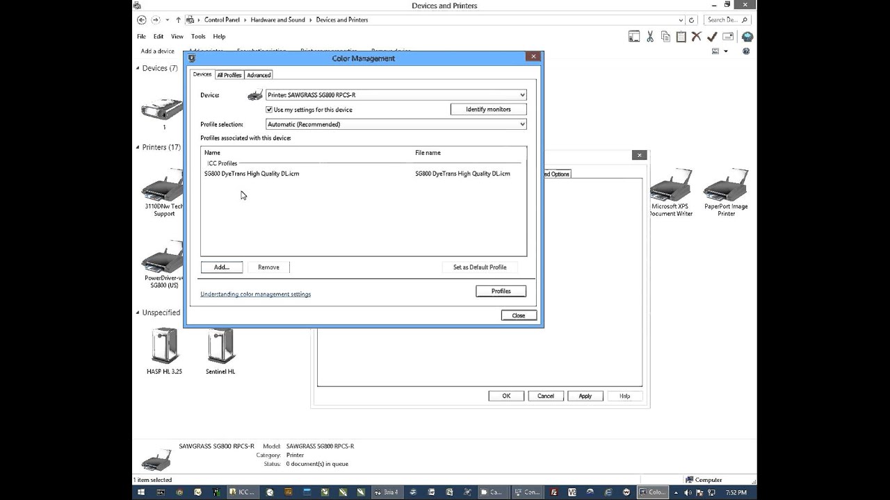 Install Virtuoso SG800 Sublimation Printer with Conde Photo Settings On Windows