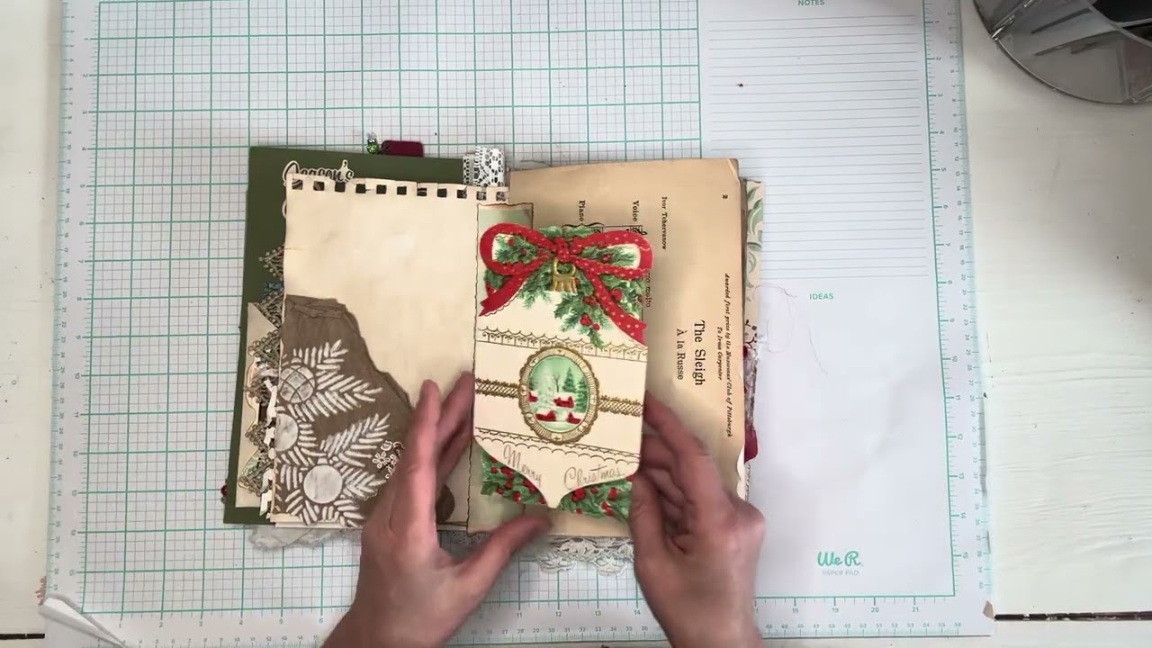 Vintage Christmas Card Holder junk journal style! Part 1