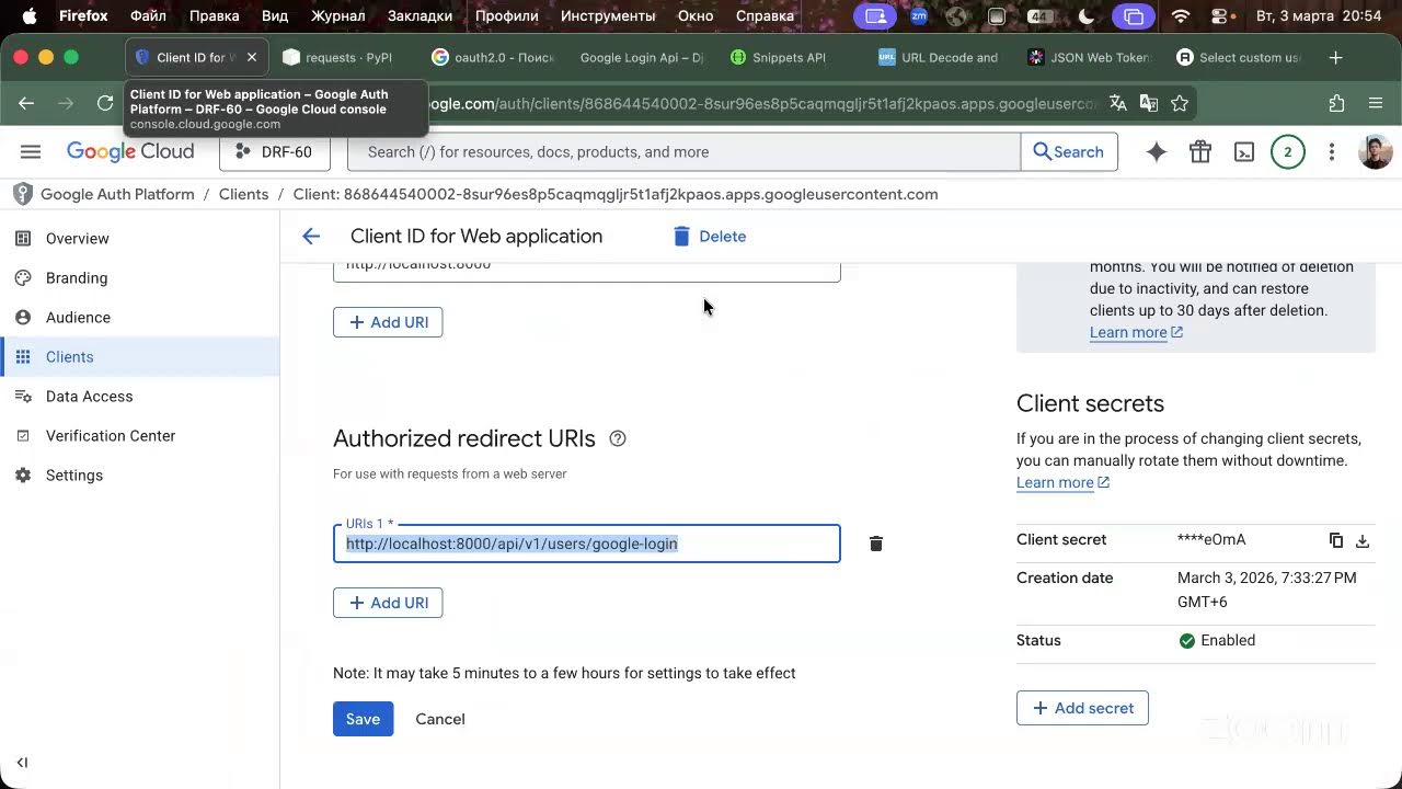 DRF6, lesson4, OAuth2.0