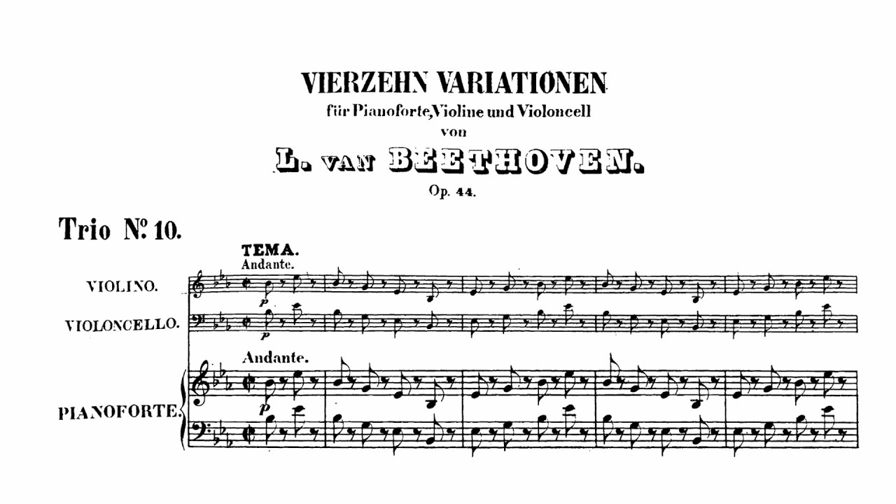 Beethoven: Variations on an original theme in E-flat major, Op. 44 (with Score)