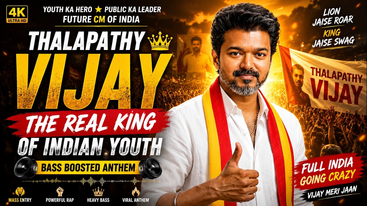 THALAPATHY VIJAY 👑 India Ka Real King | Bass Boosted Youth Anthem