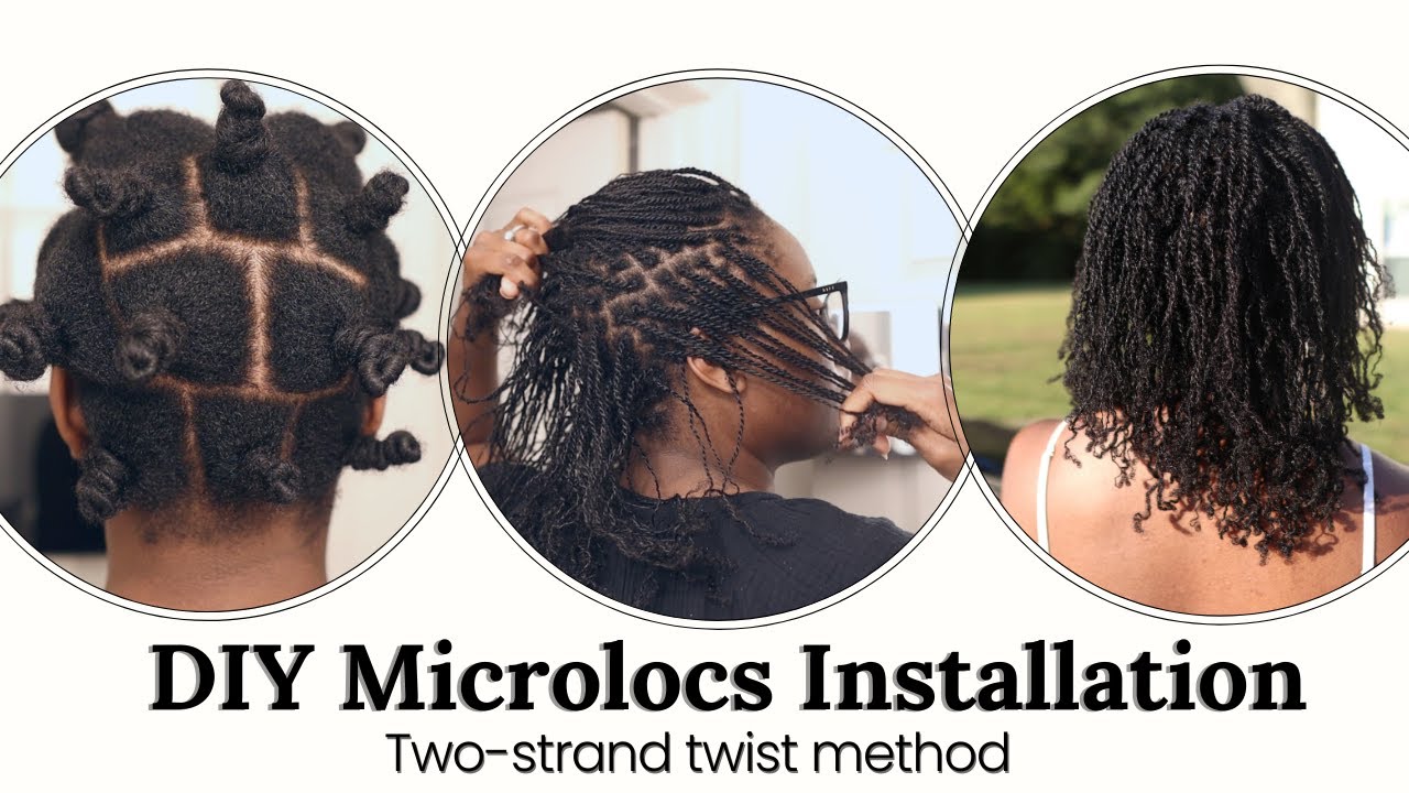 DIY Microlocs Installation with Two-strand twists | Freestyled part sizes