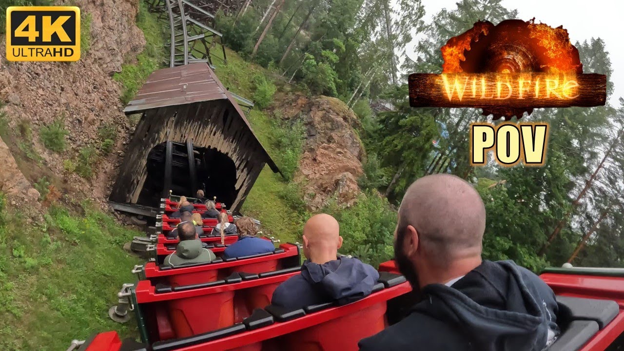 Wildfire POV (Back Row, 4K 60FPS), Kolmarden Zoo RMC Wooden Coaster | Non-Copyright