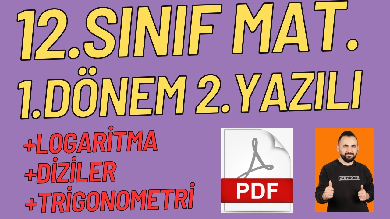 12.sınıf matematik 1.dönem 2.yazılı soruları +PDF Diziler Trigonometri Logaritma 2026 yazılı 12sınıf
