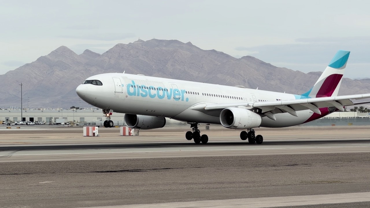 Discover Airlines Airbus A330-300 lands at Las Vegas | D-AIKF