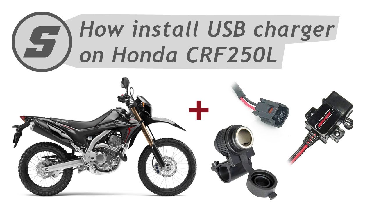 How to install 12V accessory socket or USB charger using factory connector on Honda CRF250L (2017+)