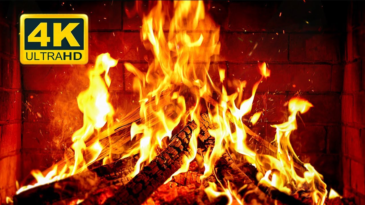 🔥 Cozy Fireplace 4K (12 HOURS). Fireplace with Crackling Fire Sounds. Crackling Fireplace 4K