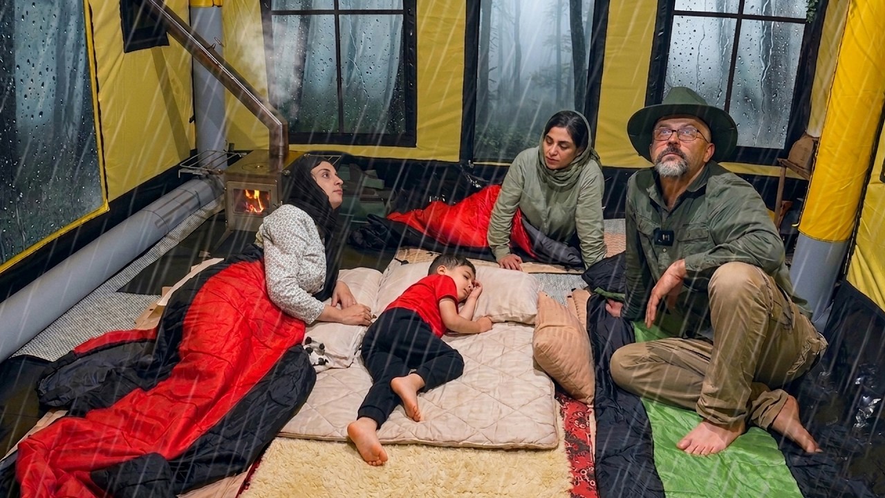 Magical Rainy Forest Camping in a Giant Inflatable Tent