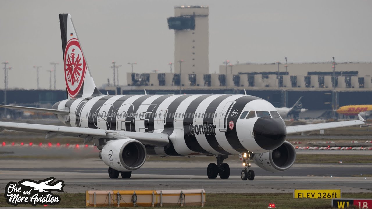 Takeoff für Condor A320 (D-ASGE) Eintracht-Fanflieger – mit Sonderlackierung 