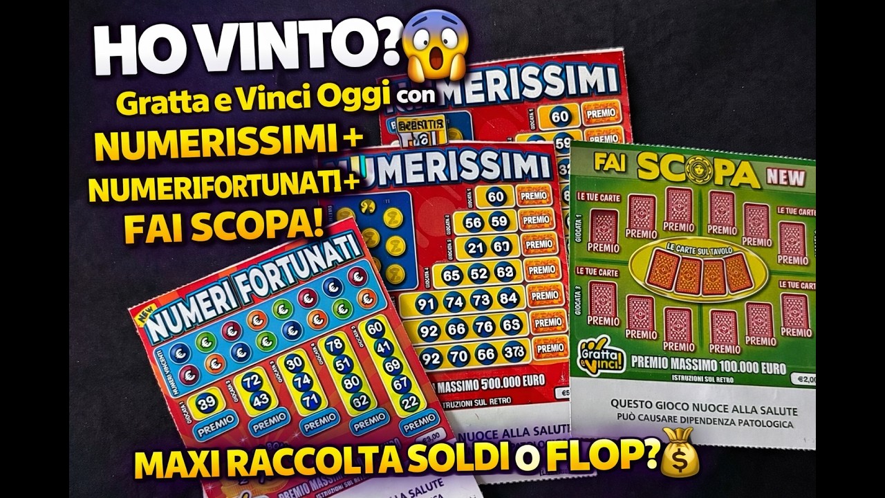 HO VINTO? 😱 Gratta e Vinci Oggi con NUMERISSIMI + NUMERI FORTUNATI + FAI SCOPA!