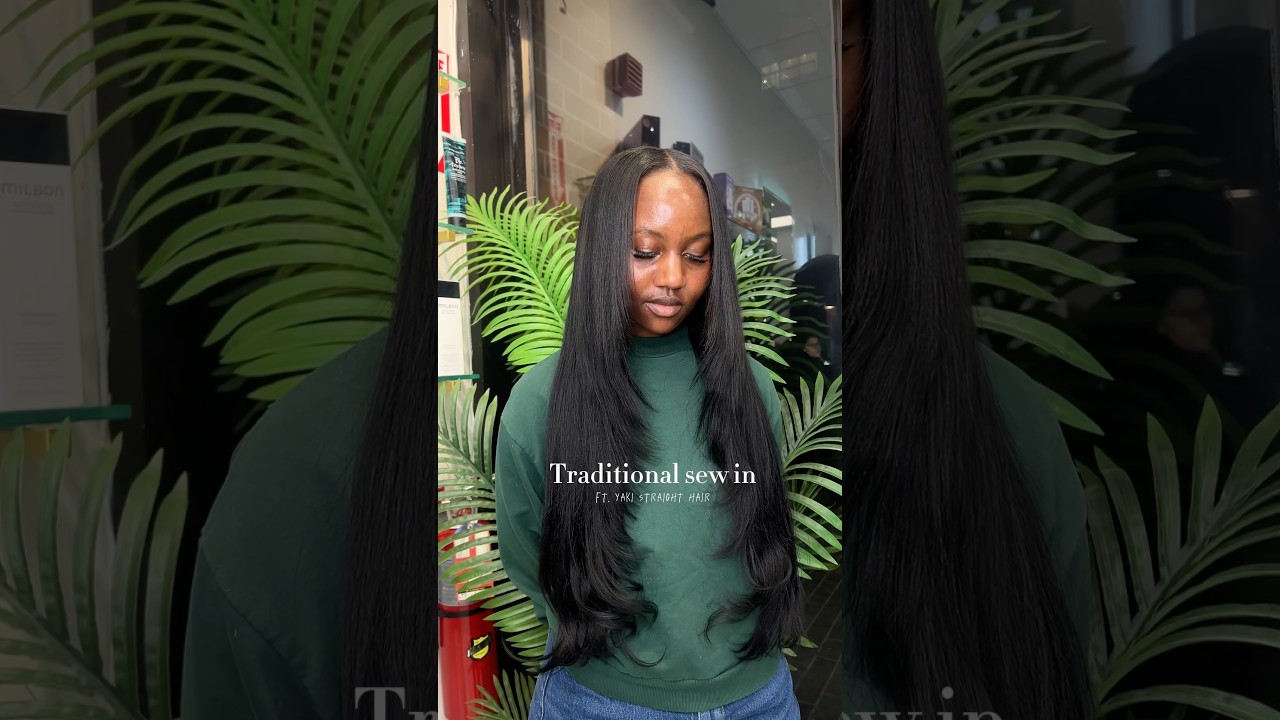 Traditional sew in using yaki straight bundles 🔥 #yakistraight #traditionalsewin