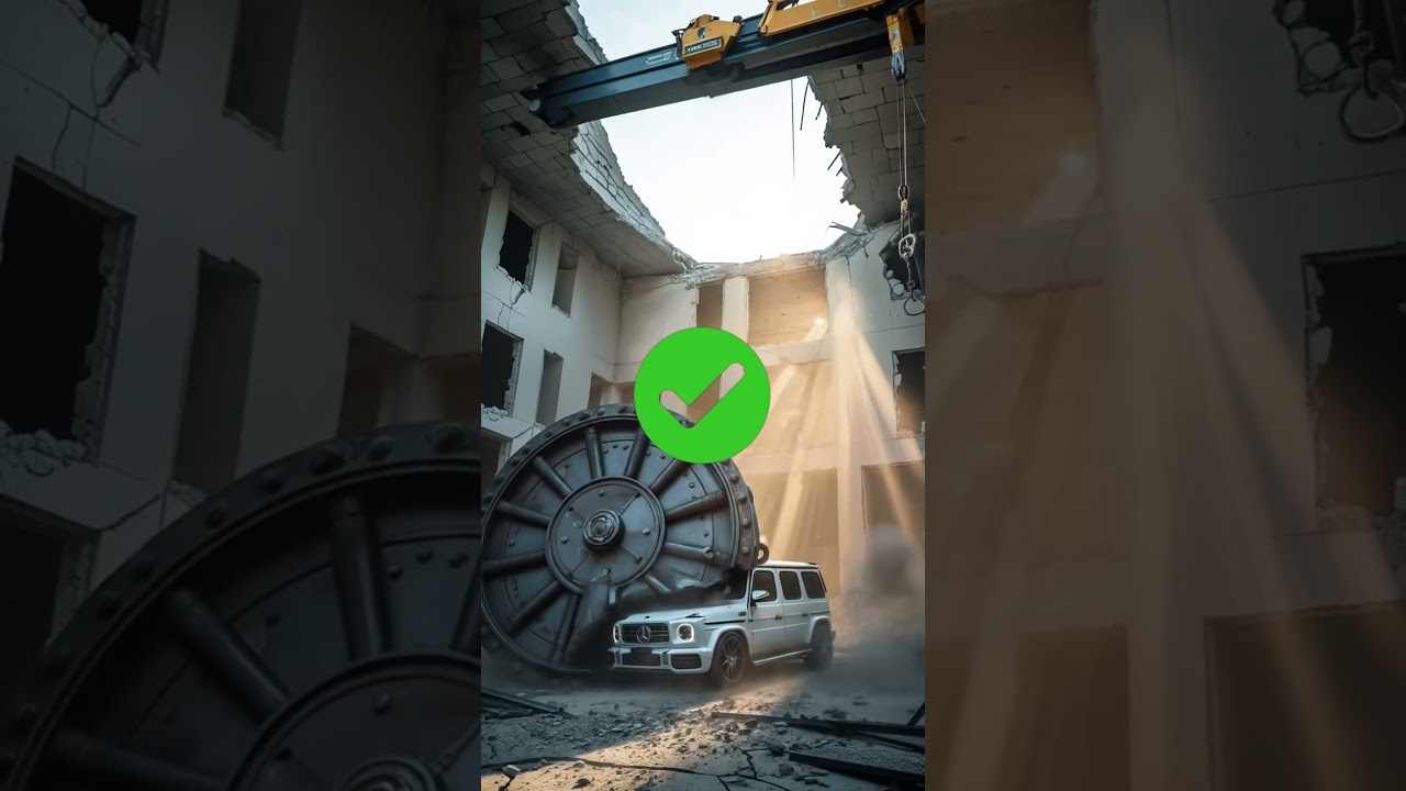 Mercedes G Wagon vs Range Rover Smashed by Vault Door 😱 | Ultimate Car Destruction! #shorts