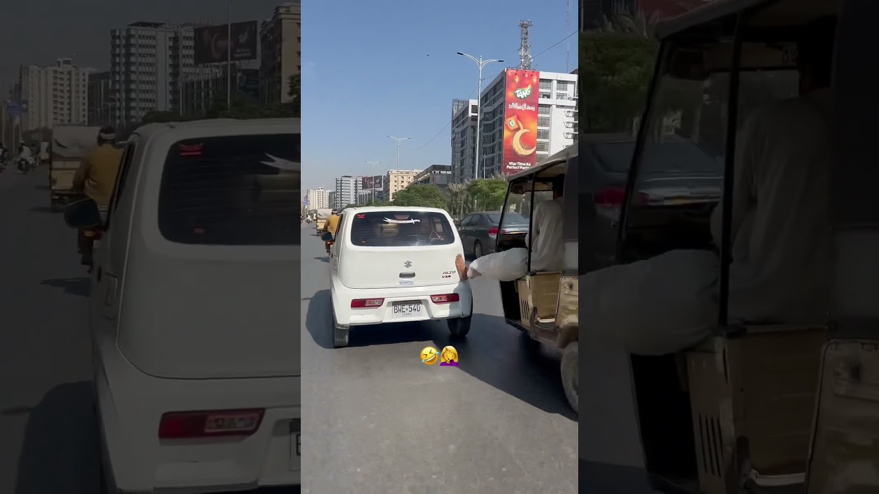 Karachi Rickshaw Driver Touching Alto Car | Funny Street Scene | Suzuki Mehran 2025