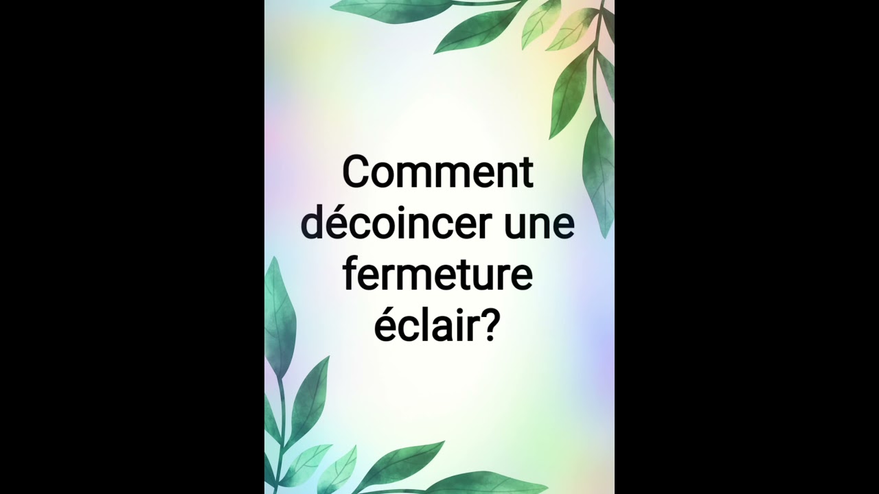 Comment d&eacute;coincer une fermeture &eacute;clair?#comment#raouf_biologiste