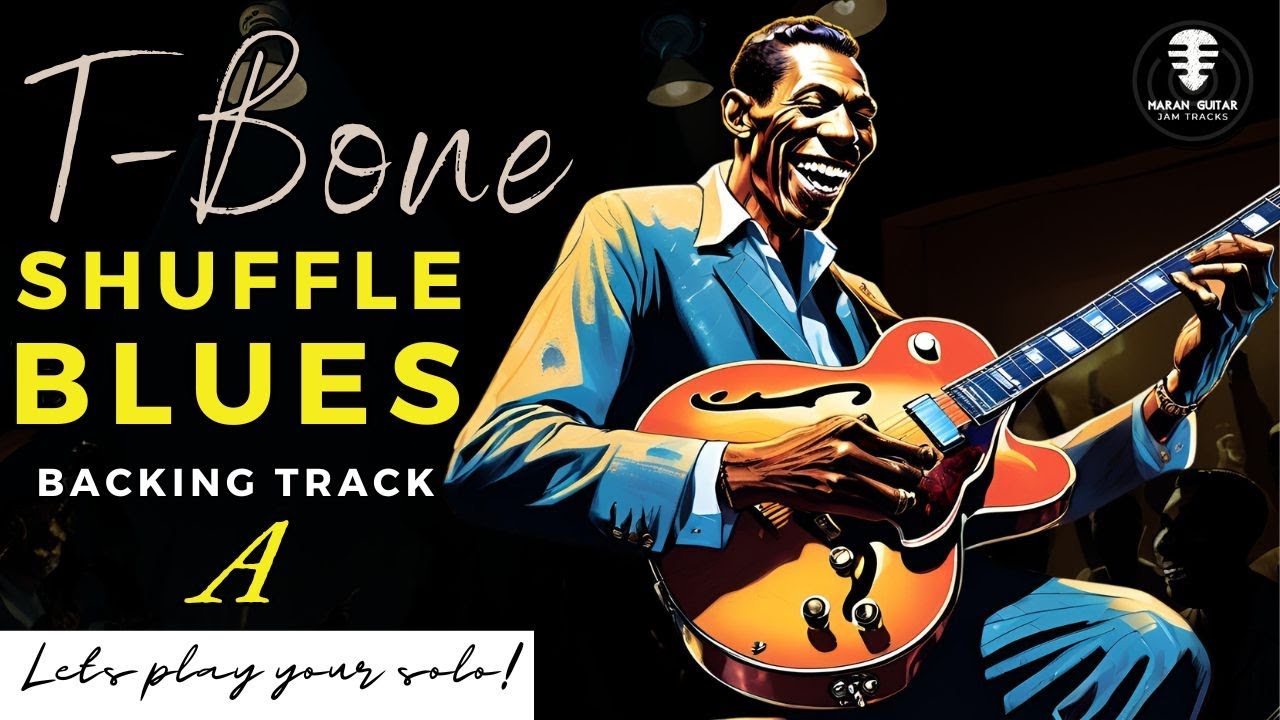 T-BONE Shuffle Blues backing track - Jam in A