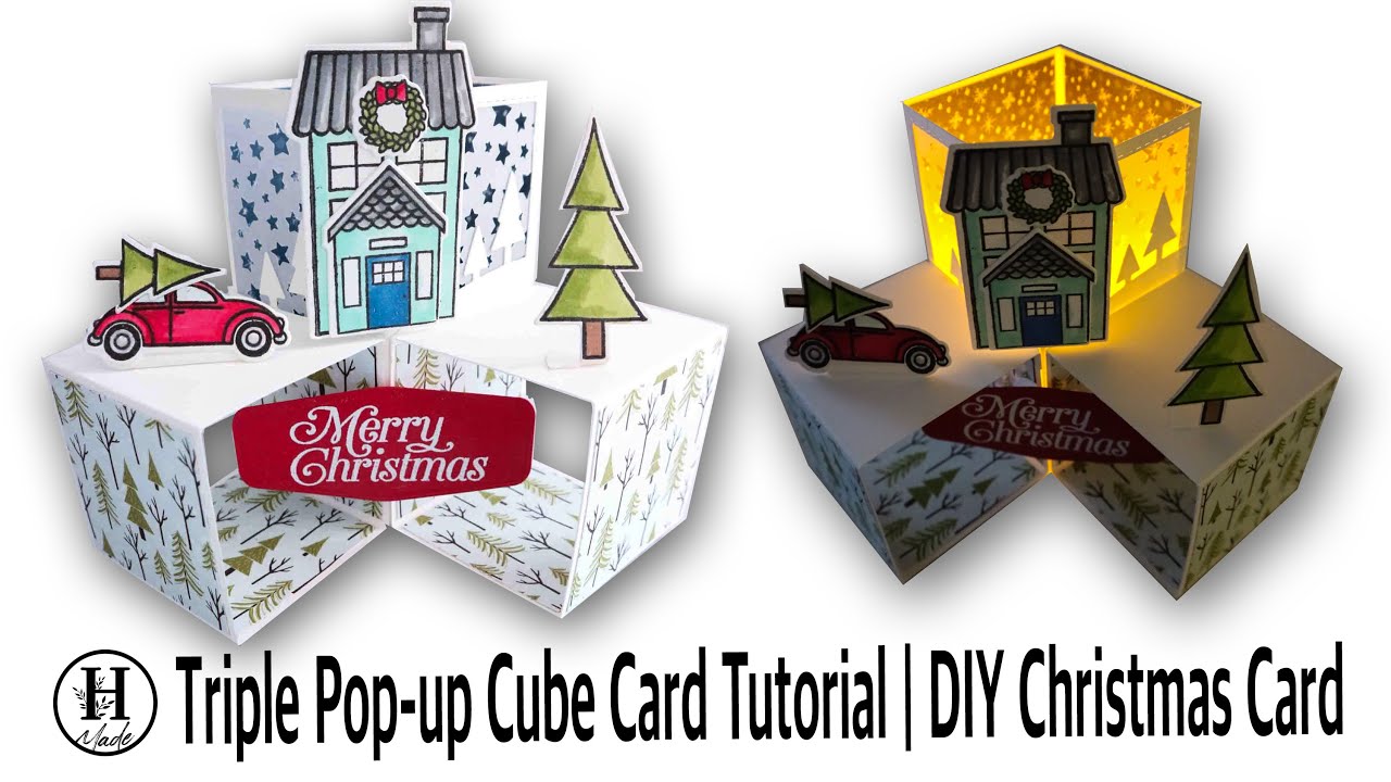 Triple Pop Up Cube Card Tutorial | DIY Christmas Card