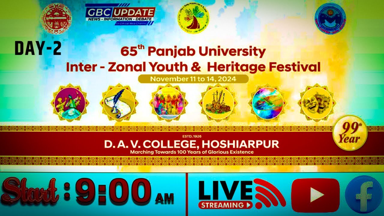 DAY- 4👇🔴LIVE: 65th Punjab University Inter-Zonal Youth & Heritage Festival (Nov 11to14, 2024) HSP