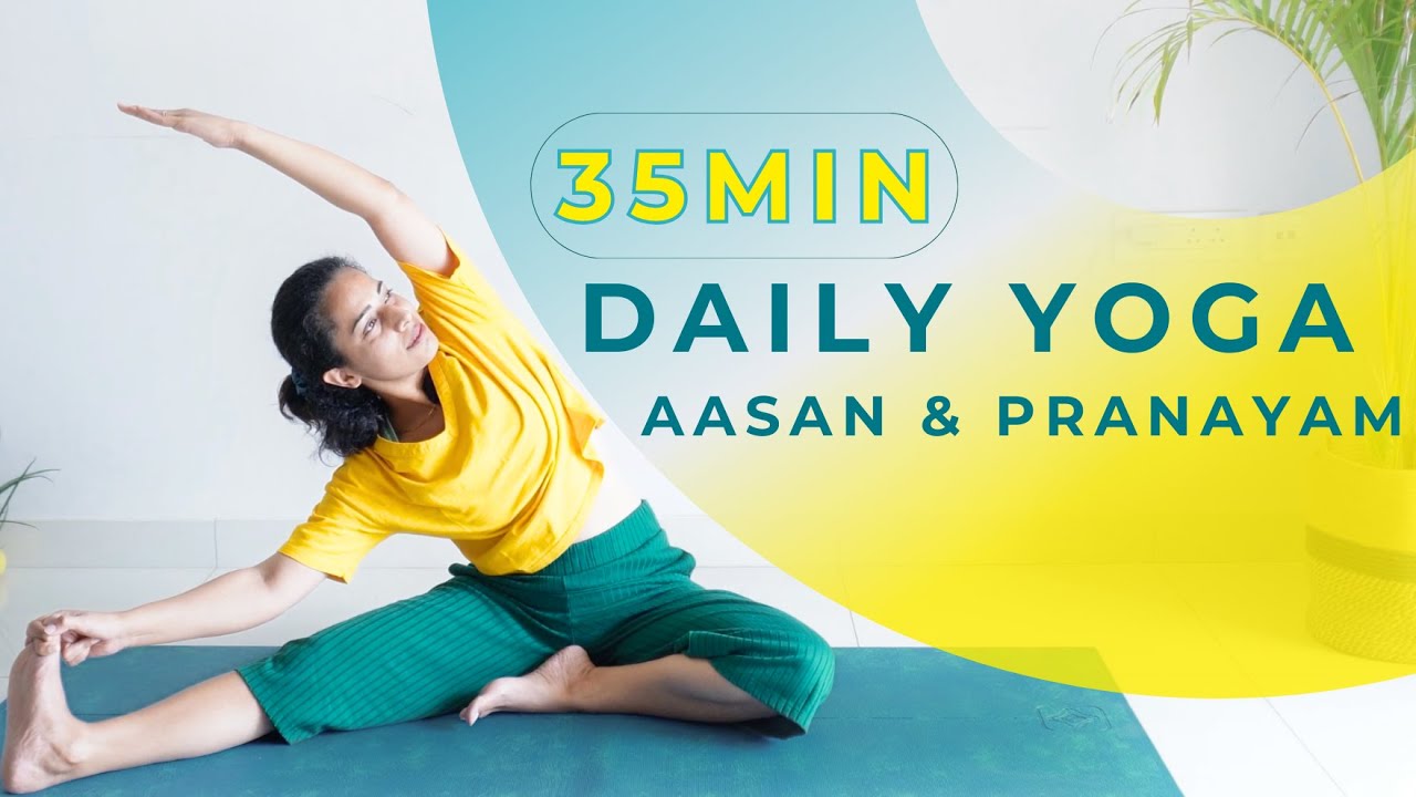 Daily Morning Yoga Practice ➡️ BEGINNER Friendly Aasan and Pranayam Flow | Yoga for ALL | Hindi
