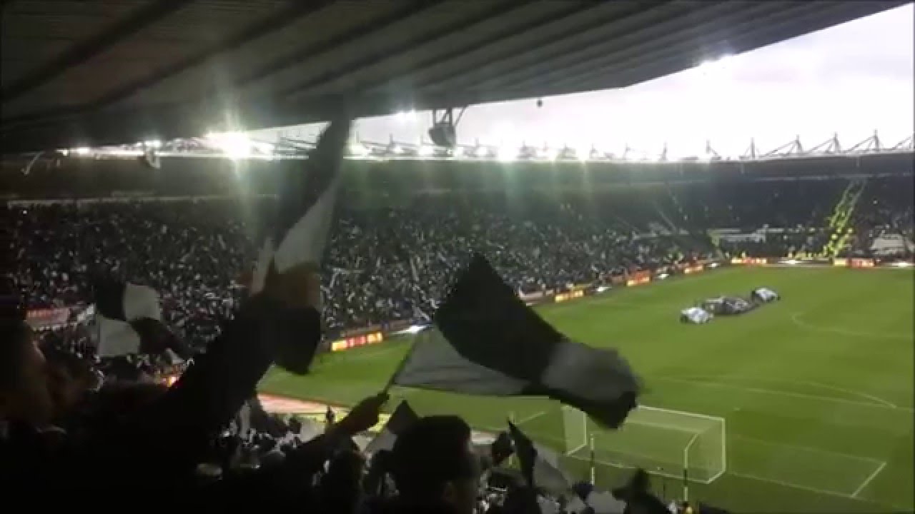 Incredibly vocal Derby fans & visual display vs Brighton