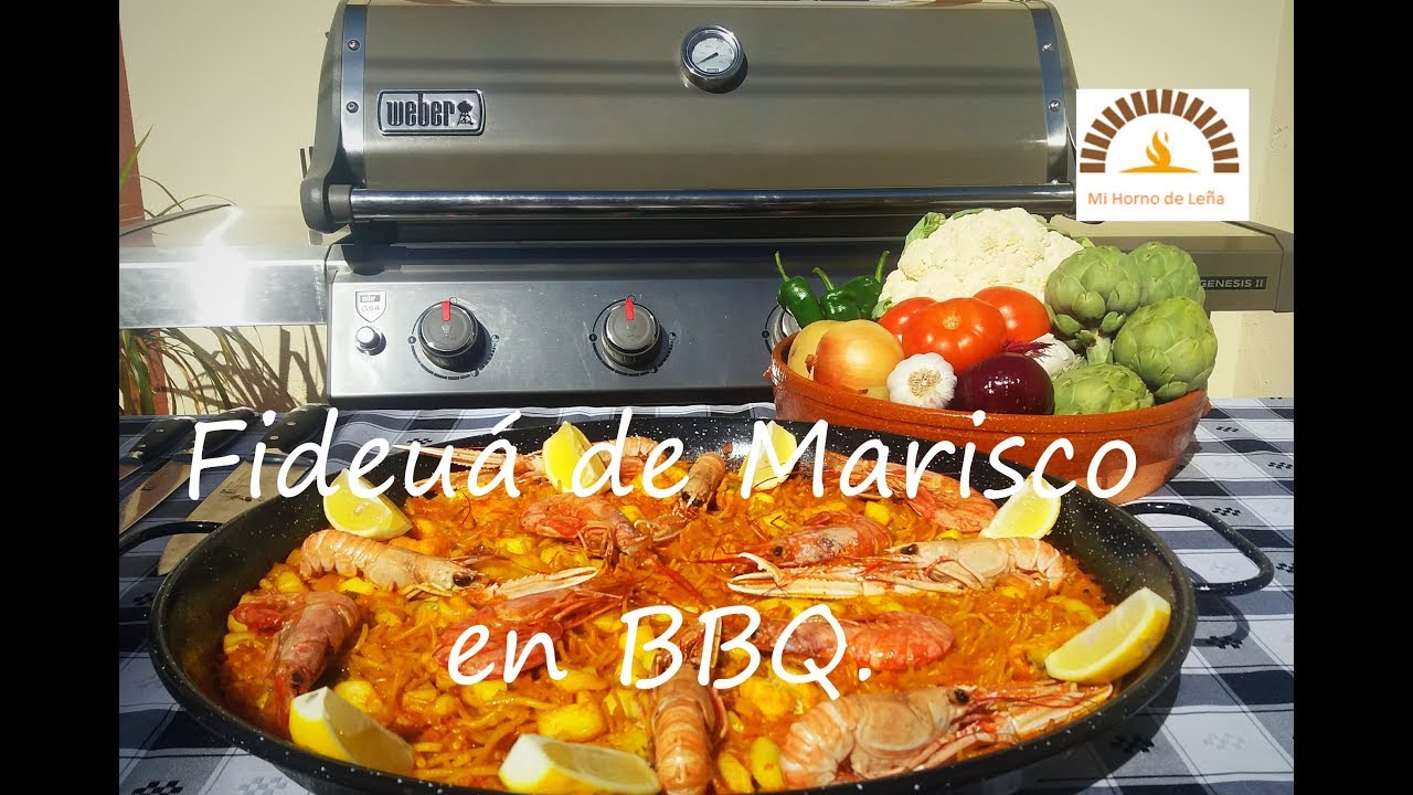 Como Hacer una Fideuá de Marisco en BBQ Weber. Fácil y rápida. | RDGrillmaster