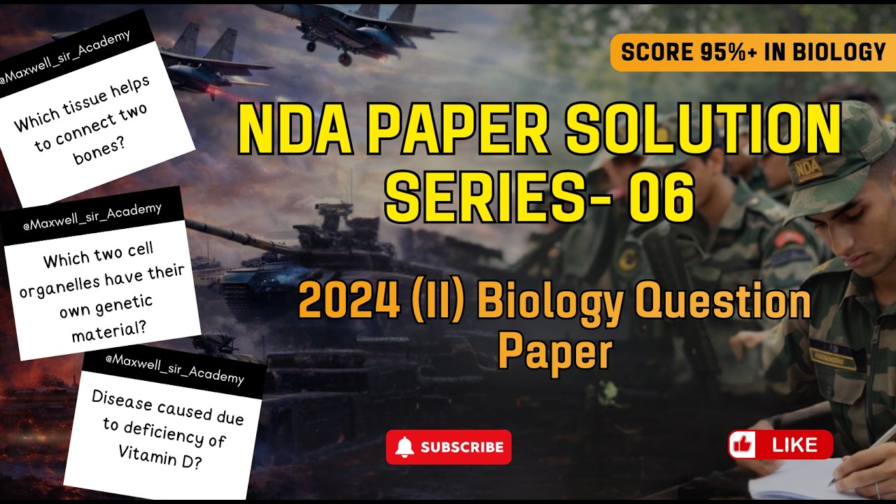 NDA Biology PYQ | NDA Biology Previous Year Questions | NDA II 2024 NDA 2 | NDA Preparation 2026