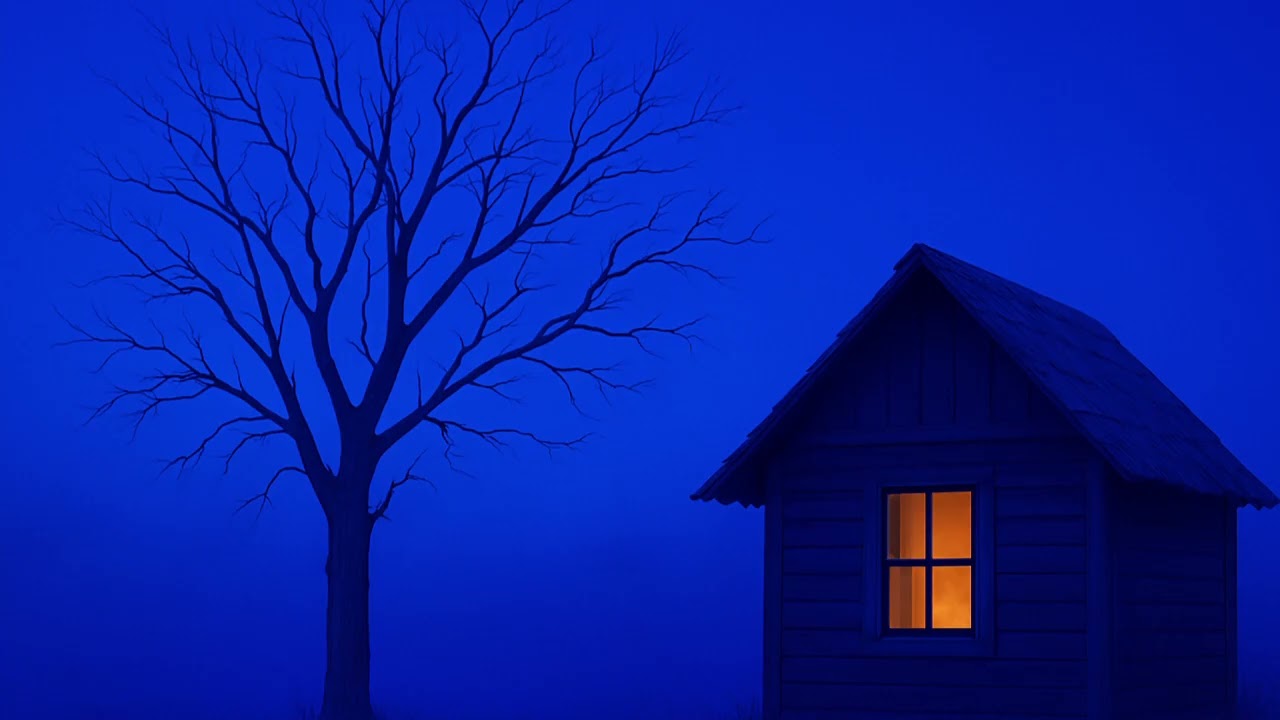 Sleeping in a hut with ambient music