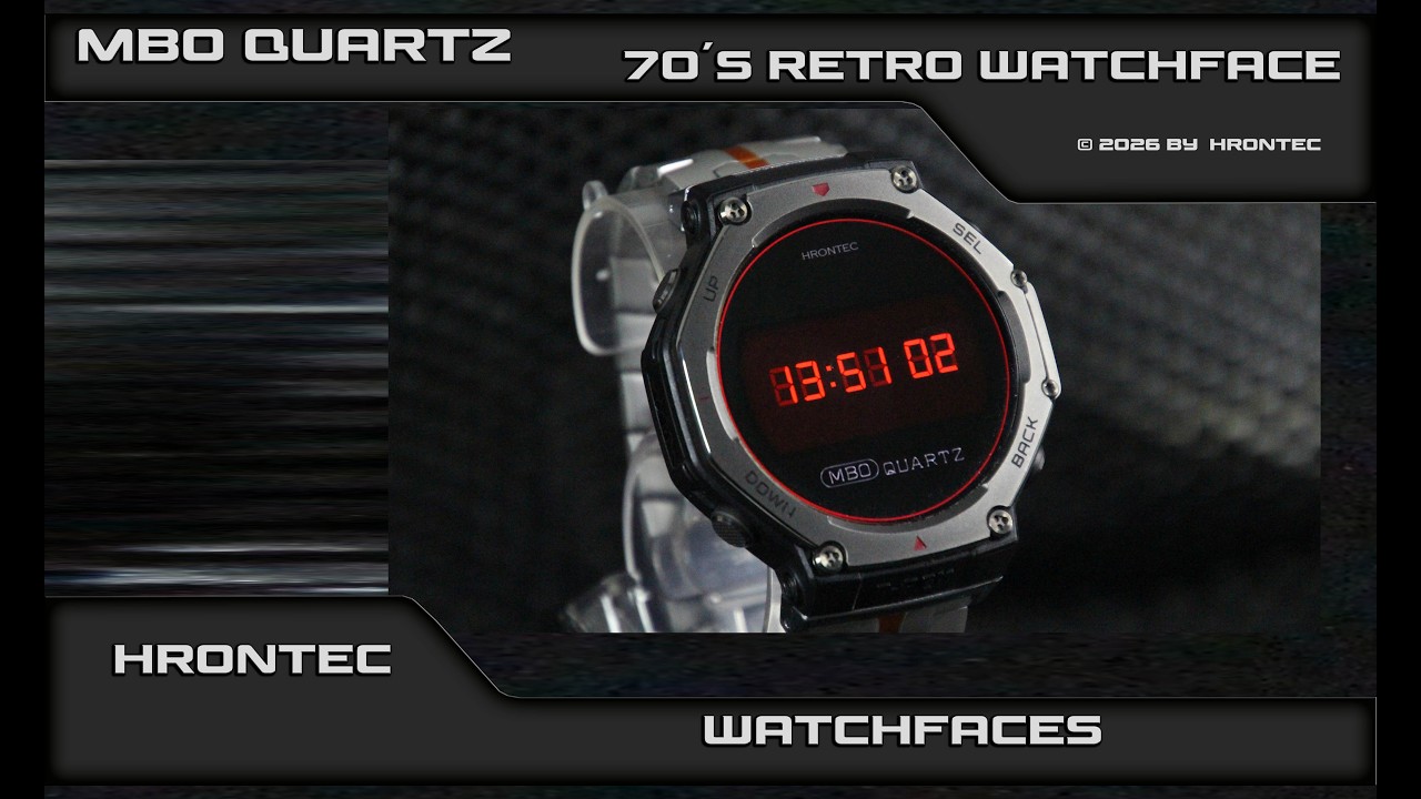MBO Quartz LED  Watchface for Amazfit Trex3 Trex3 Pro & most Amazfit watches