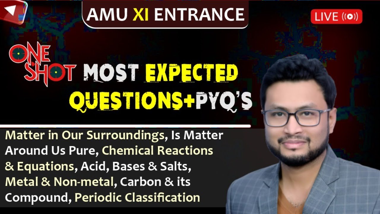 MOST EXPECTED QUESTIONS + PYQ  || AMU XI ENTRANCE