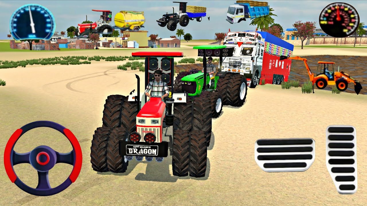 Indian Truck stuck in mud 2  tractor the Truck#drivinggames #drivingsimulator #simulatorgames 